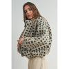 Taupe Checkered Fuzzy Sherpa Jacket