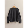 Mineral Wash Soft Oversized Crew Neck (Blue or Black)