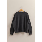 Mineral Wash Soft Oversized Crew Neck (Blue or Black)