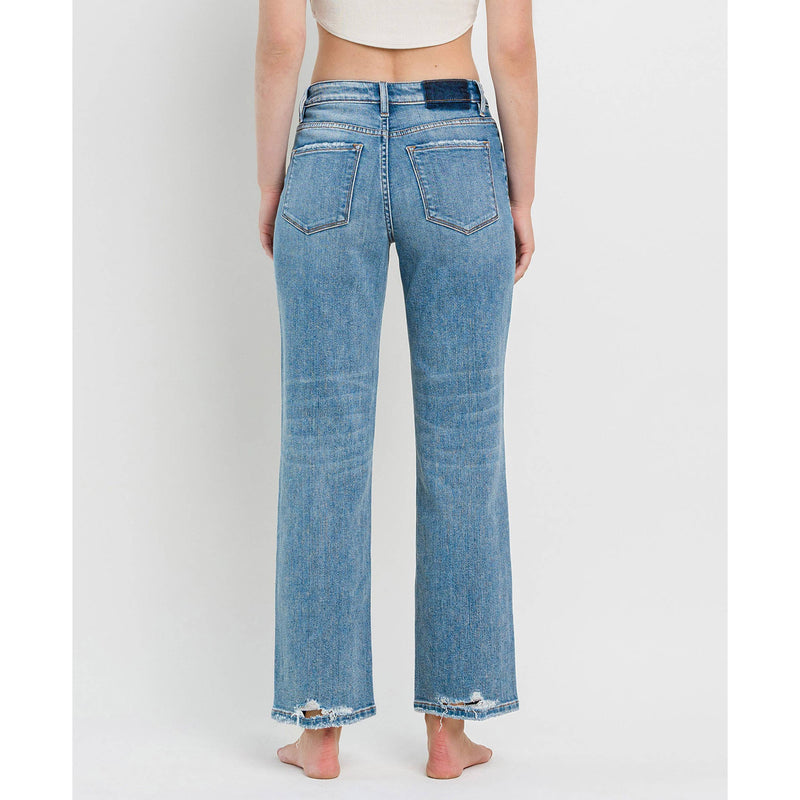 Vervet High Rise Distressed Slim Wide Leg Jeans (25-31)