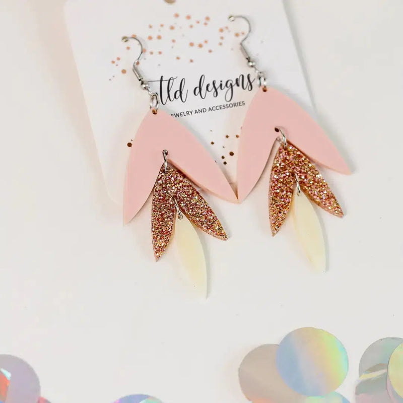 TLD Designs Glitter Pink Earrings