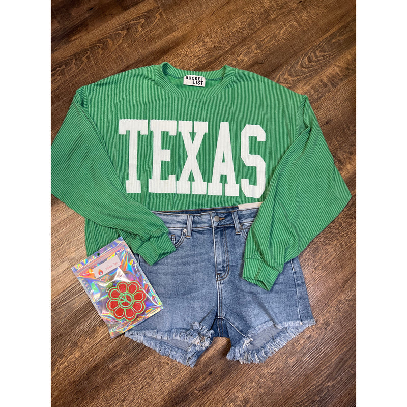 Texas Corded Oversized sweatshirt in Green