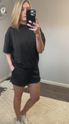 Black Scuba Top and Short Set