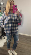 Denim Blue Plaid Shacket