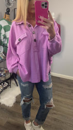 BucketList French Terry Oversized Top in Orchid