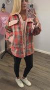 Panache Coral Plaid Sherpa Jacket (S-XL)