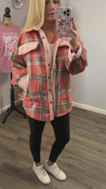 Panache Coral Plaid Sherpa Jacket (S-XL)