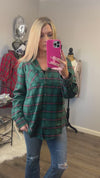 Hunter Green Plaid Oversized Flannel