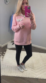 Light Pink Diamond Quilted Pullover