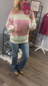 {PREORDER} Colorblock Textured Knit Bubble Sleeve Sweater (S-XL)