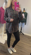 Oversized Plaid Flannel in Charcoal