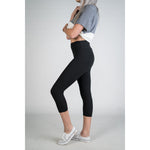 Capri Leggings Yoga band  in BLACK - Texas Two Boutique