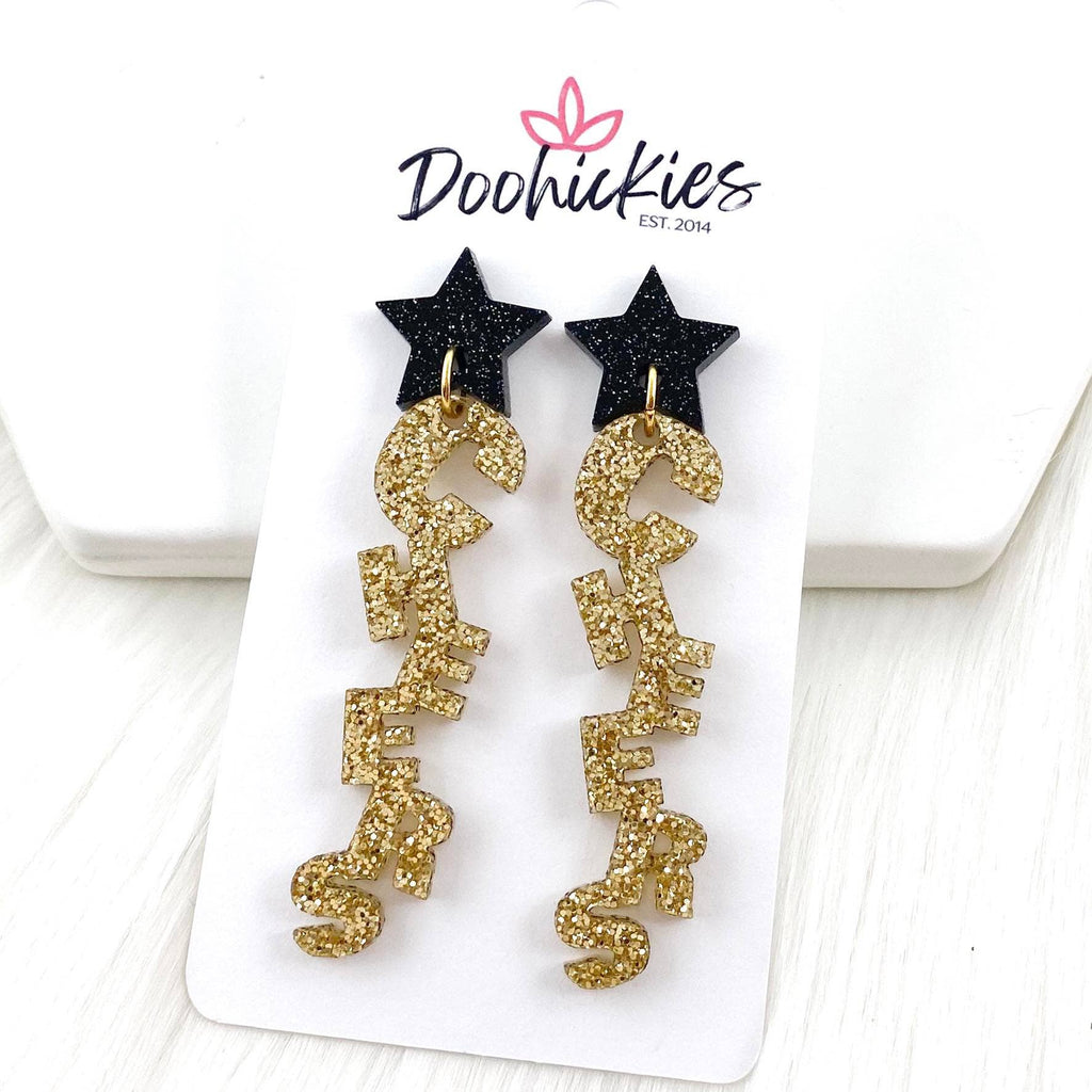 2.75" Cheers Acrylic Dangles  (Gold or Silver)