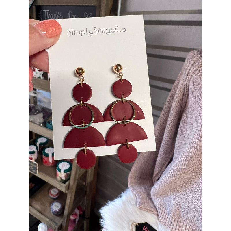 Red Wine Dangle Earrings
